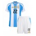 Maillot de foot Argentine Lautaro Martinez #22 Domicile vêtements enfant Copa America 2024 Manches Courtes (+ pantalon court)